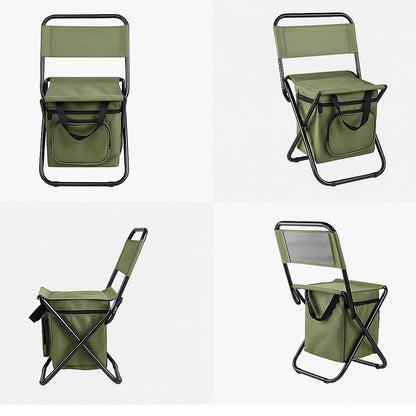 Folding Chair Integrated Cooler Bag Steel Frame
