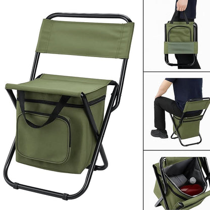 Folding Chair Integrated Cooler Bag Steel Frame