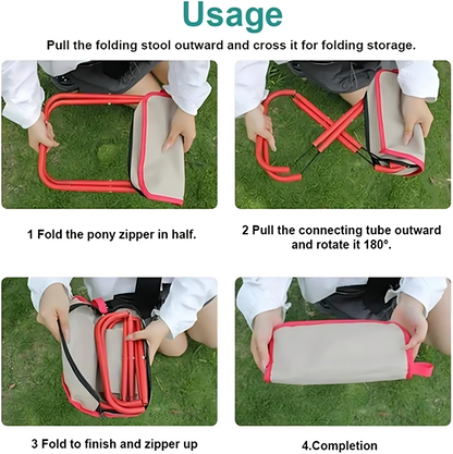 Folding Stool Ultralight & Compact Stainless Steel Frame