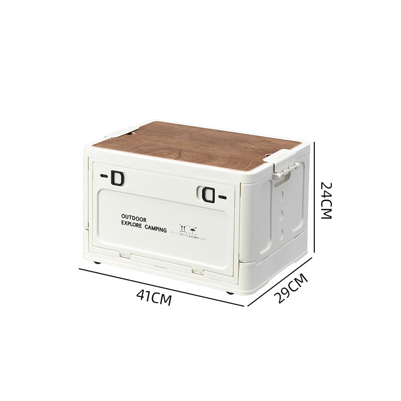 Folding Storage Box 30L Wooden Lid
