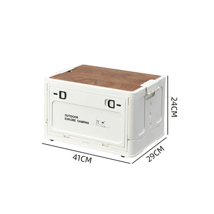 Folding Storage Box 30L Wooden Lid