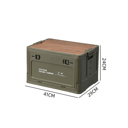 Folding Storage Box 30L Wooden Lid