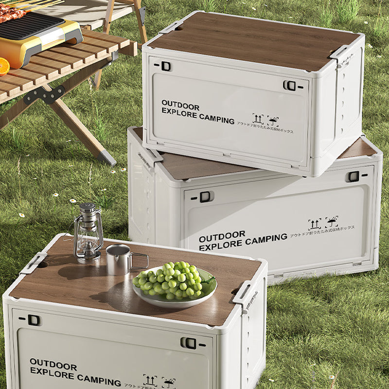 Folding Storage Box 30L Wooden Lid