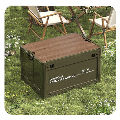 Folding Storage Box 30L Wooden Lid