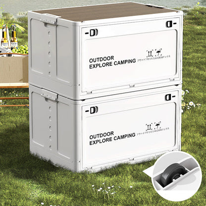 Folding Storage Box 30L Wooden Lid