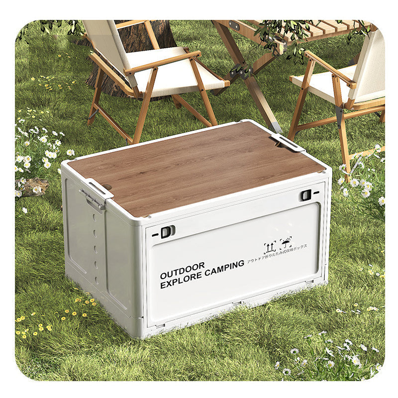 Folding Storage Box 30L Wooden Lid