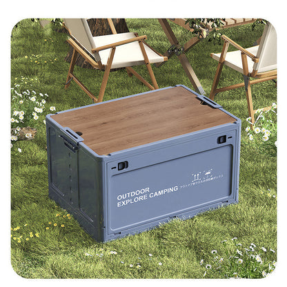 Folding Storage Box 30L Wooden Lid