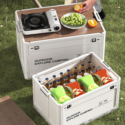 Folding Storage Box 30L Wooden Lid