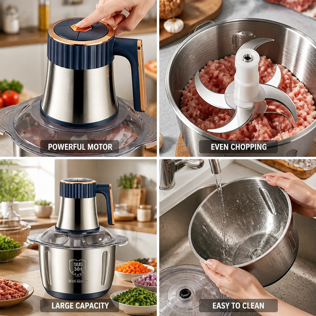Food Chopper Electric Stainless Steel 5 Liter