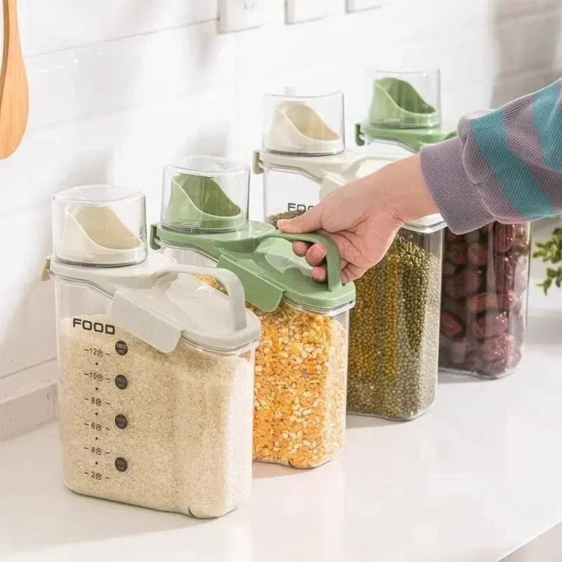 Food Storage Container Airtight Integrated Scale & Wide Spout