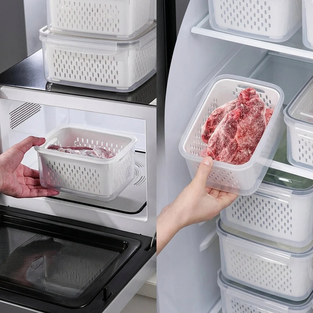 Food Storage Set Airtight Silicone Seal Removable Strainer