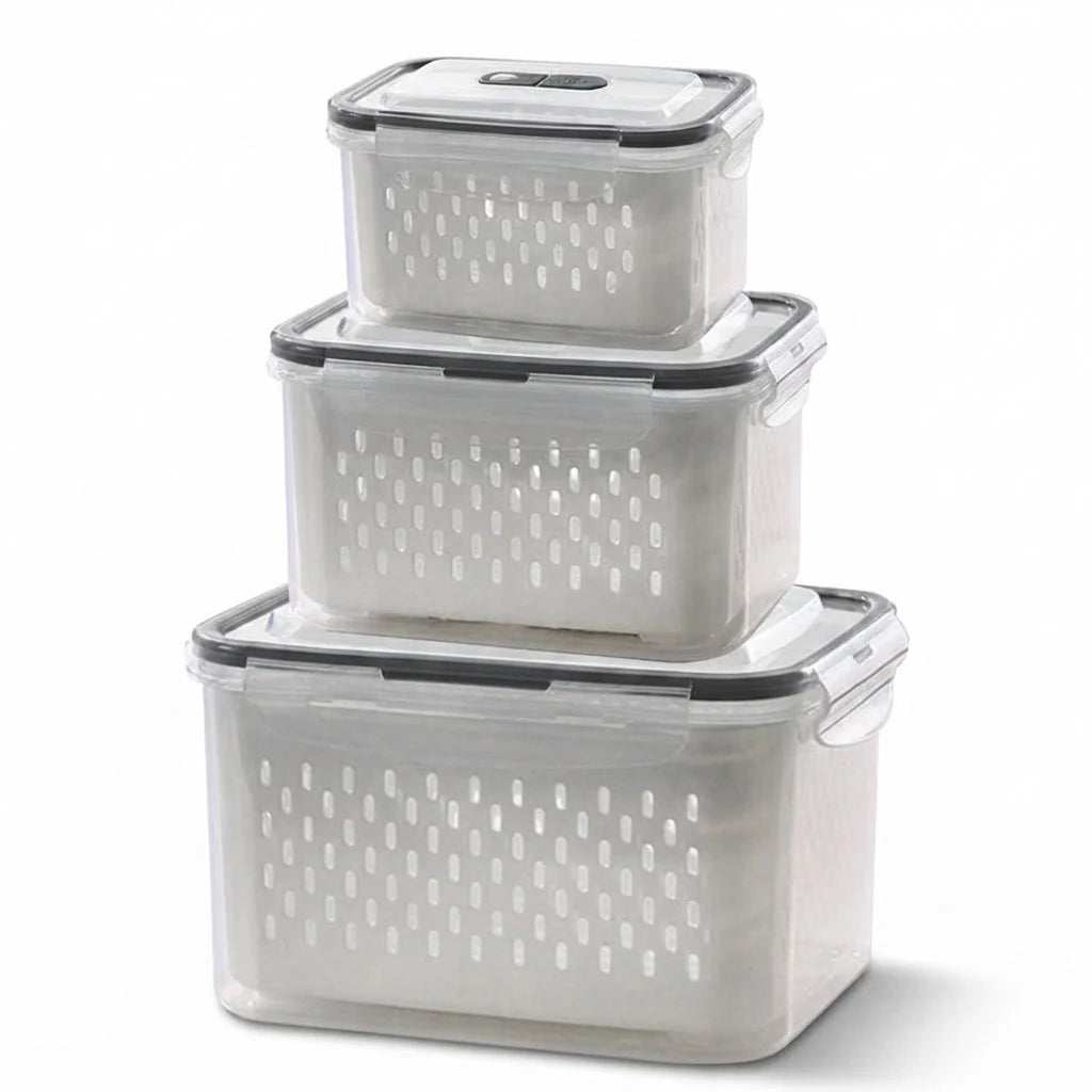Food Storage Set Airtight Silicone Seal Removable Strainer