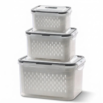 Food Storage Set Airtight Silicone Seal Removable Strainer