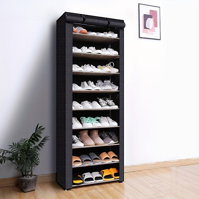 Freestanding Shoe Cabinet Tool-Free Assembly Breathable Zipper Cover