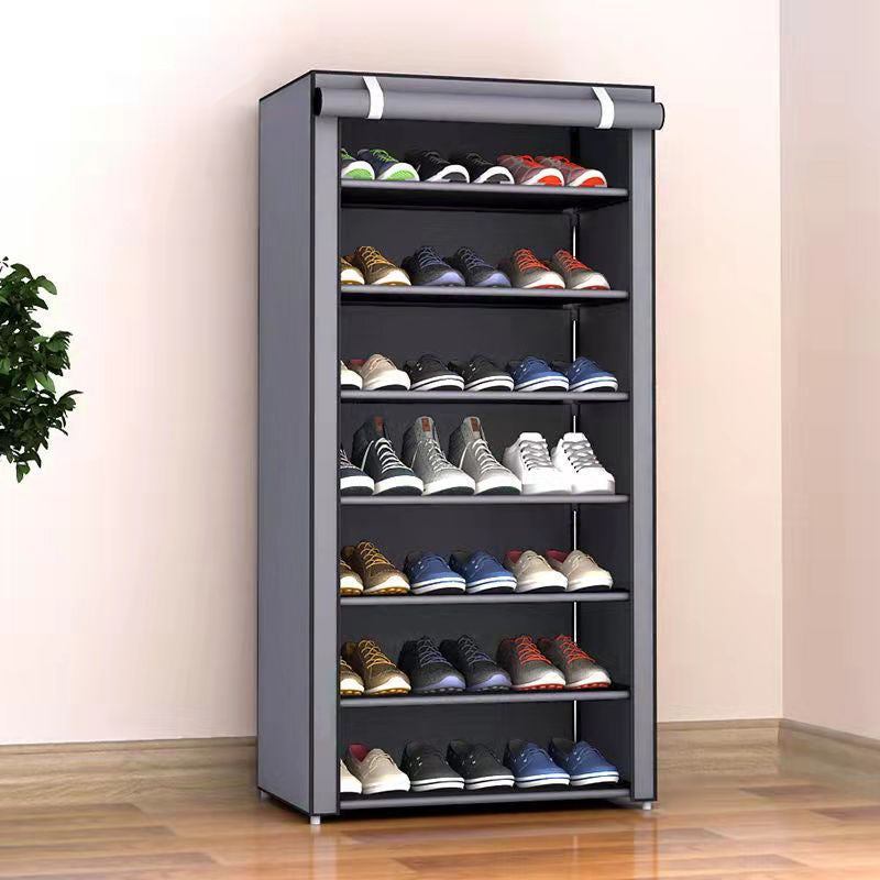 Freestanding Shoe Cabinet Tool-Free Assembly Breathable Zipper Cover