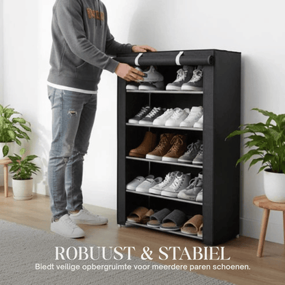Freestanding Shoe Cabinet Tool-Free Assembly Breathable Zipper Cover