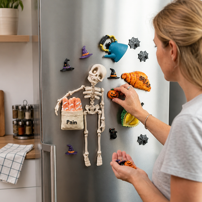 Fridge Magnet Posable Skeleton & Secure Magnetic Hold