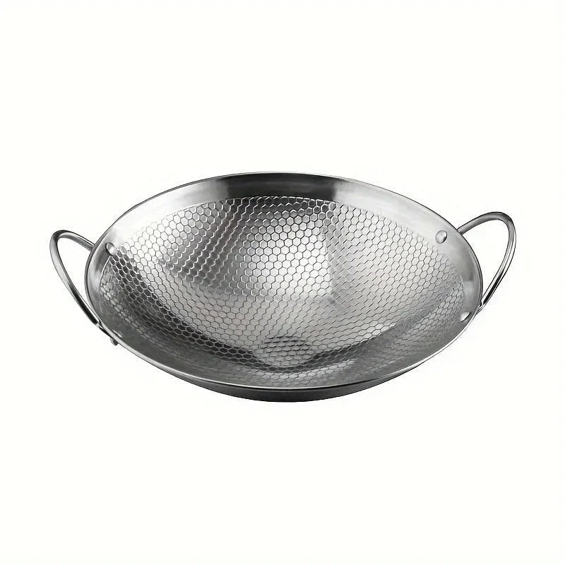 Frying Pan Stainless Steel Honeycomb Non-Stick Scratch-Resistant