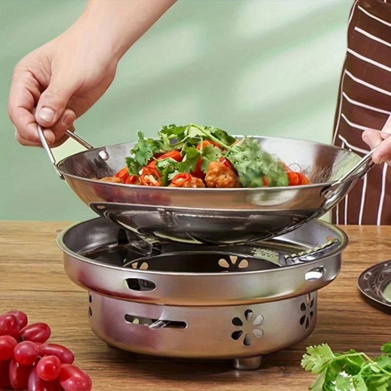 Frying Pan Stainless Steel Honeycomb Non-Stick Scratch-Resistant