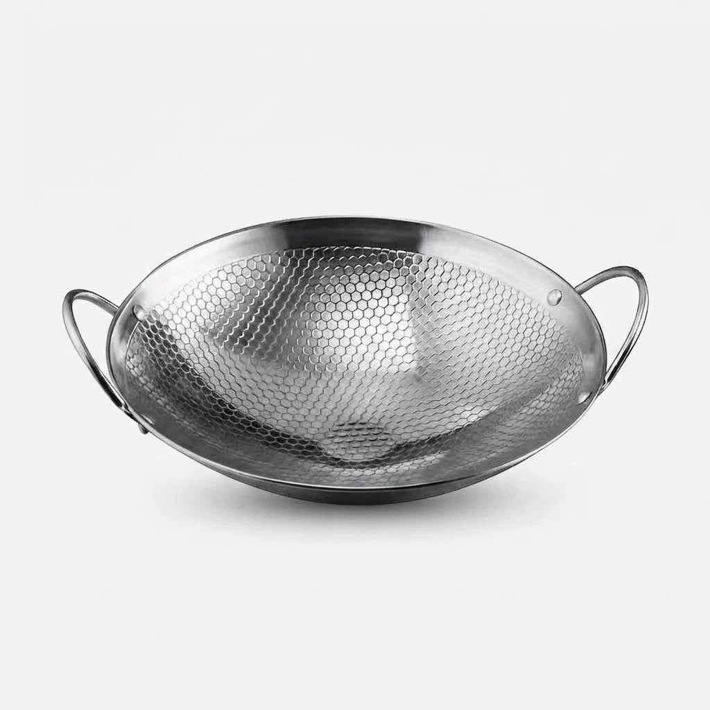 Frying Pan Stainless Steel Honeycomb Non-Stick Scratch-Resistant