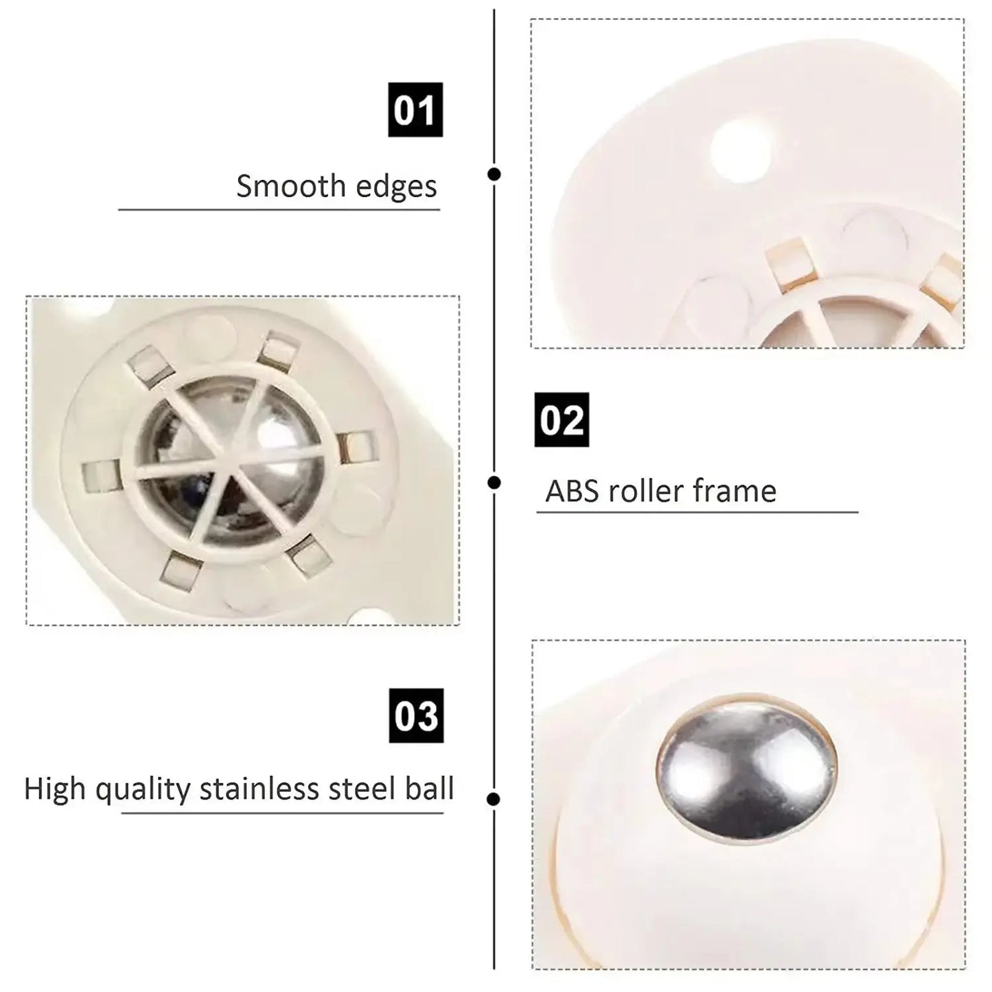 Furniture Glides Self-Adhesive 360 Degree Set of 8