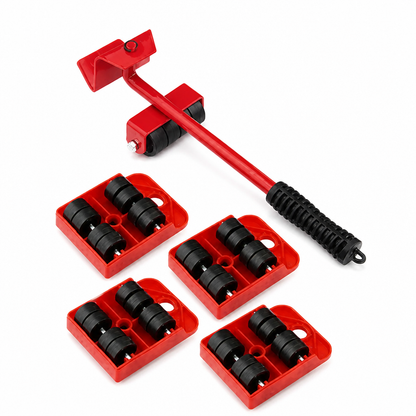 Furniture Lifter Set Heavy-Duty Ergonomic Lever Floor-Safe Gliders