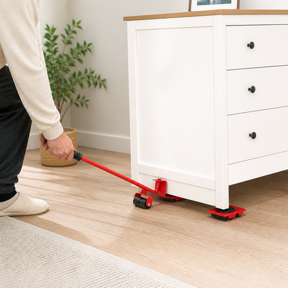 Furniture Lifter Set Heavy-Duty Ergonomic Lever Floor-Safe Gliders