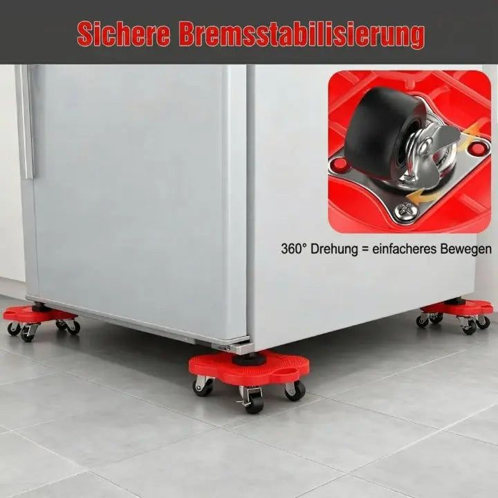 Furniture Lifter Set Lever & Locking Swivel Rollers