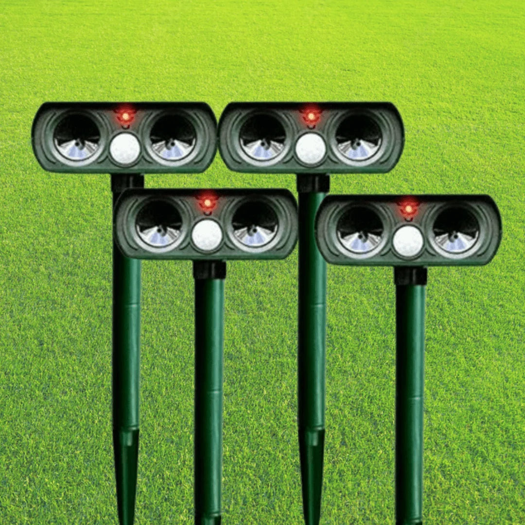 Garden Animal Repellent Motion-Activated Ultrasonic Solar & Battery Backup