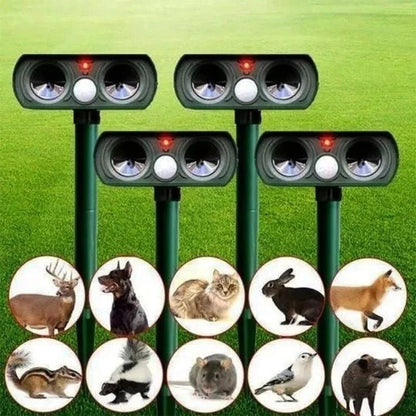 Garden Animal Repellent Motion-Activated Ultrasonic Solar & Battery Backup