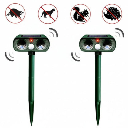 Garden Animal Repellent Motion-Activated Ultrasonic Solar & Battery Backup