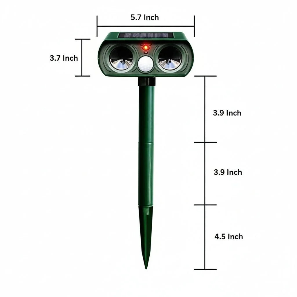 Garden Animal Repellent Motion-Activated Ultrasonic Solar & Battery Backup