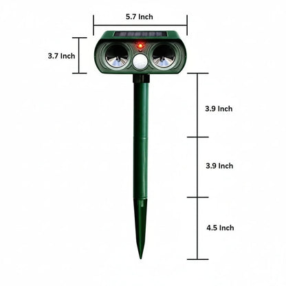 Garden Animal Repellent Motion-Activated Ultrasonic Solar & Battery Backup