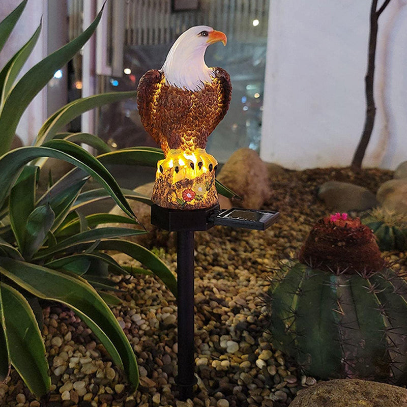 Garden Figurine Solar LED Auto Dusk-On Weather-Resistant Resin