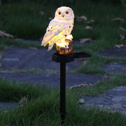 Garden Figurine Solar LED Auto Dusk-On Weather-Resistant Resin