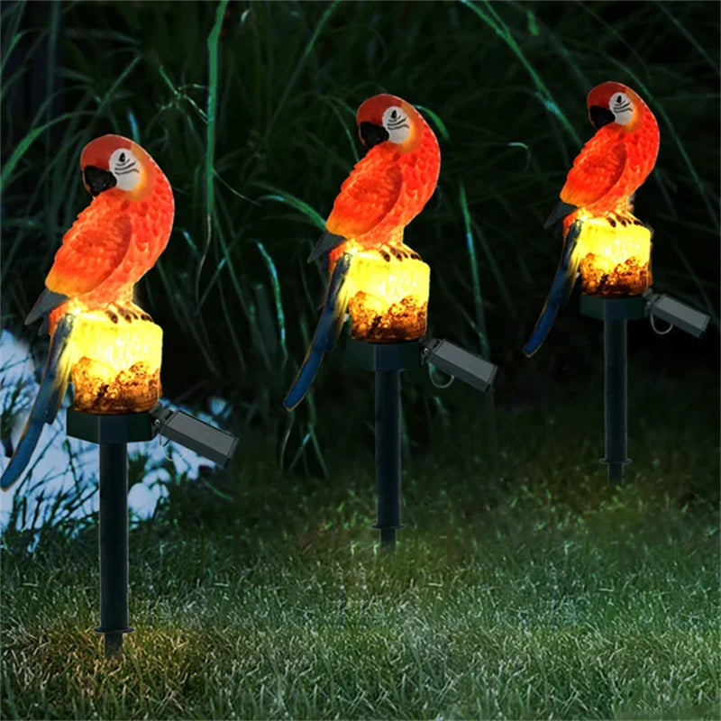 Garden Figurine Solar LED Auto Dusk-On Weather-Resistant Resin