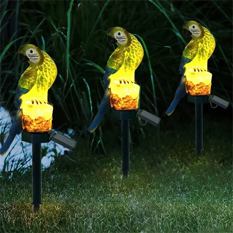 Garden Figurine Solar LED Auto Dusk-On Weather-Resistant Resin