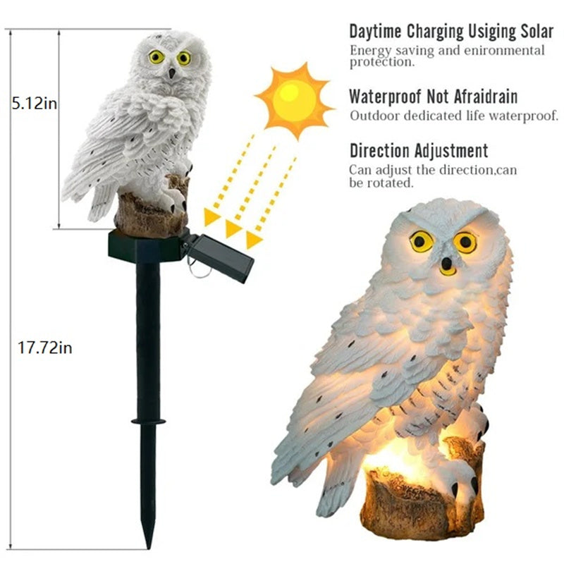 Garden Figurine Solar LED Auto Dusk-On Weather-Resistant Resin