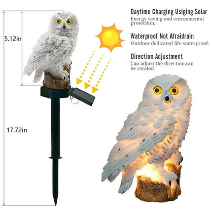 Garden Figurine Solar LED Auto Dusk-On Weather-Resistant Resin