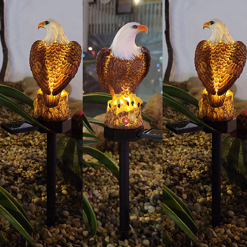 Garden Figurine Solar LED Auto Dusk-On Weather-Resistant Resin