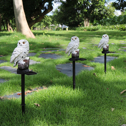Garden Figurine Solar LED Auto Dusk-On Weather-Resistant Resin