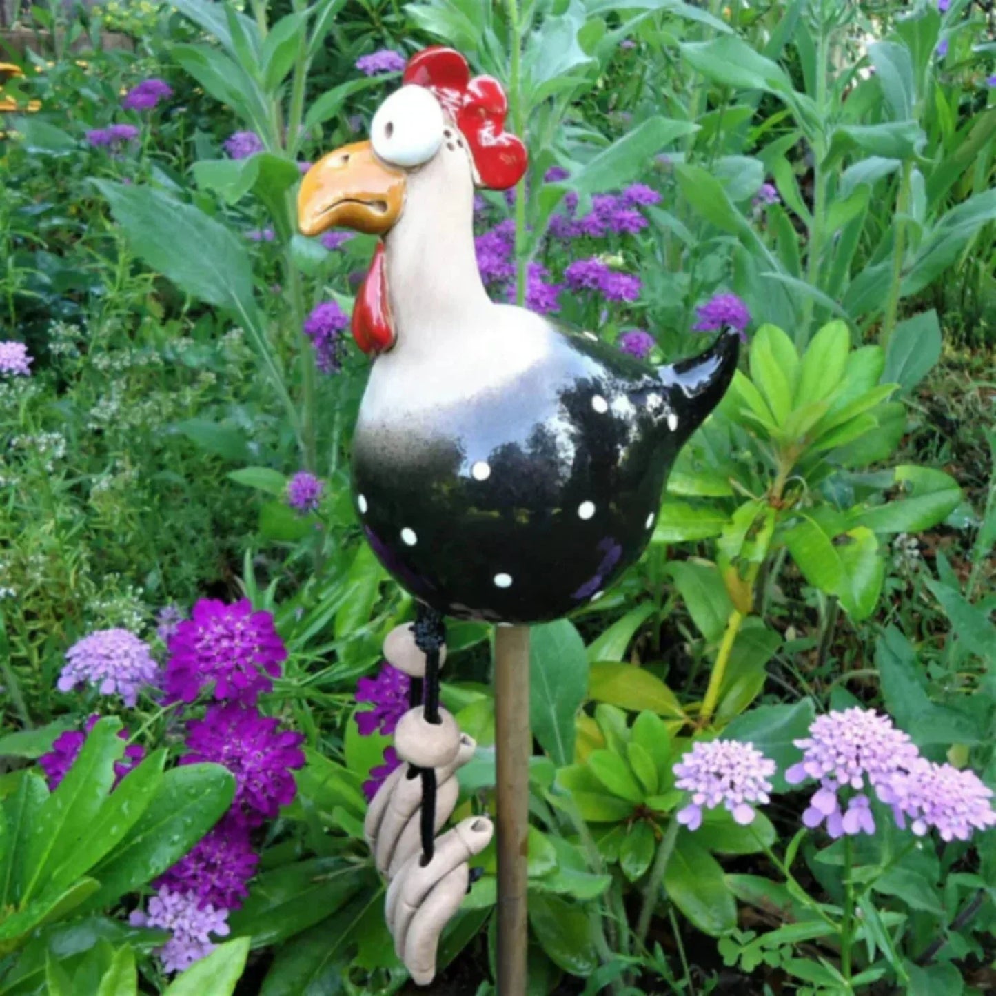 Garden Figurine Weather-Resistant Polka Dot 11.8 Inch