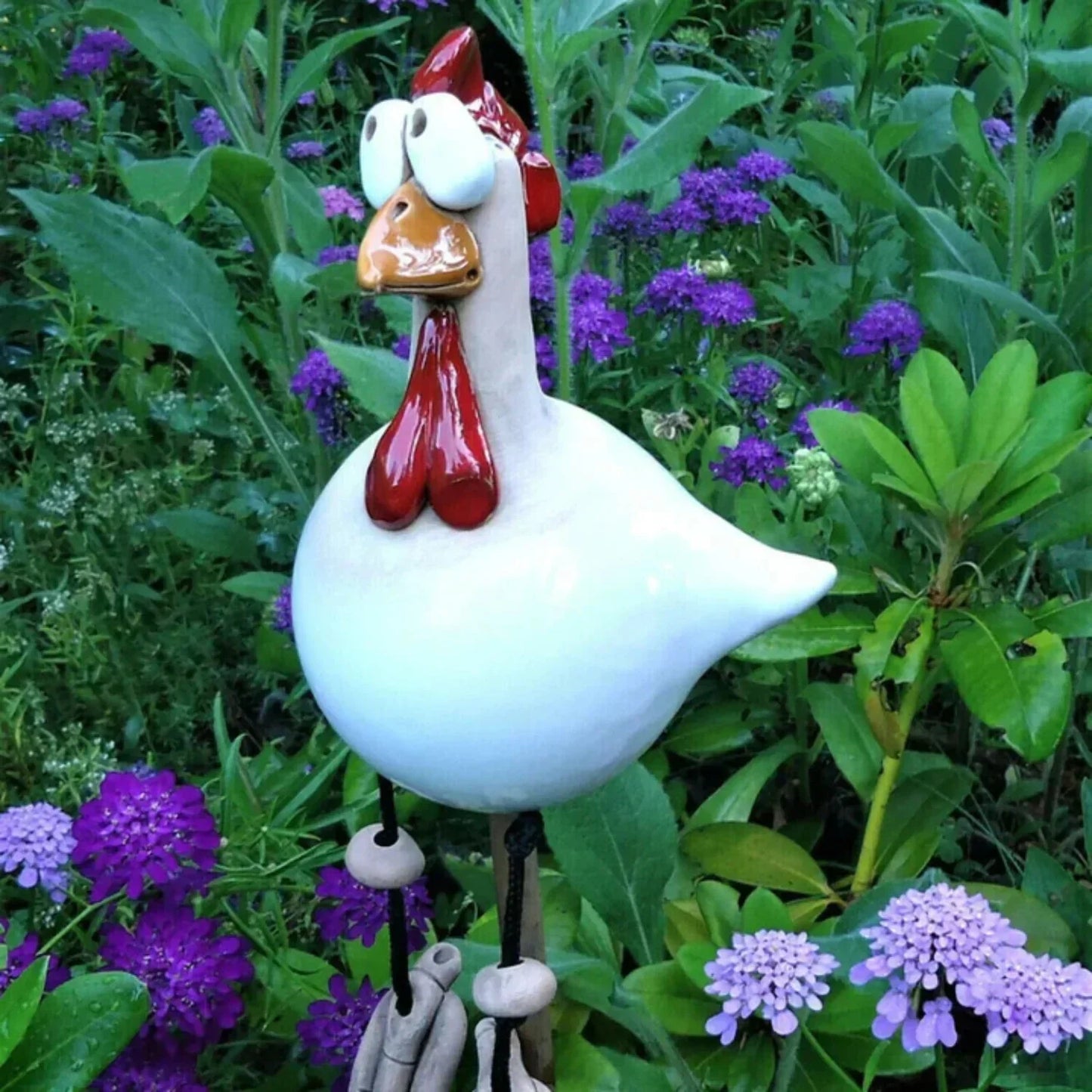 Garden Figurine Weather-Resistant Polka Dot 11.8 Inch