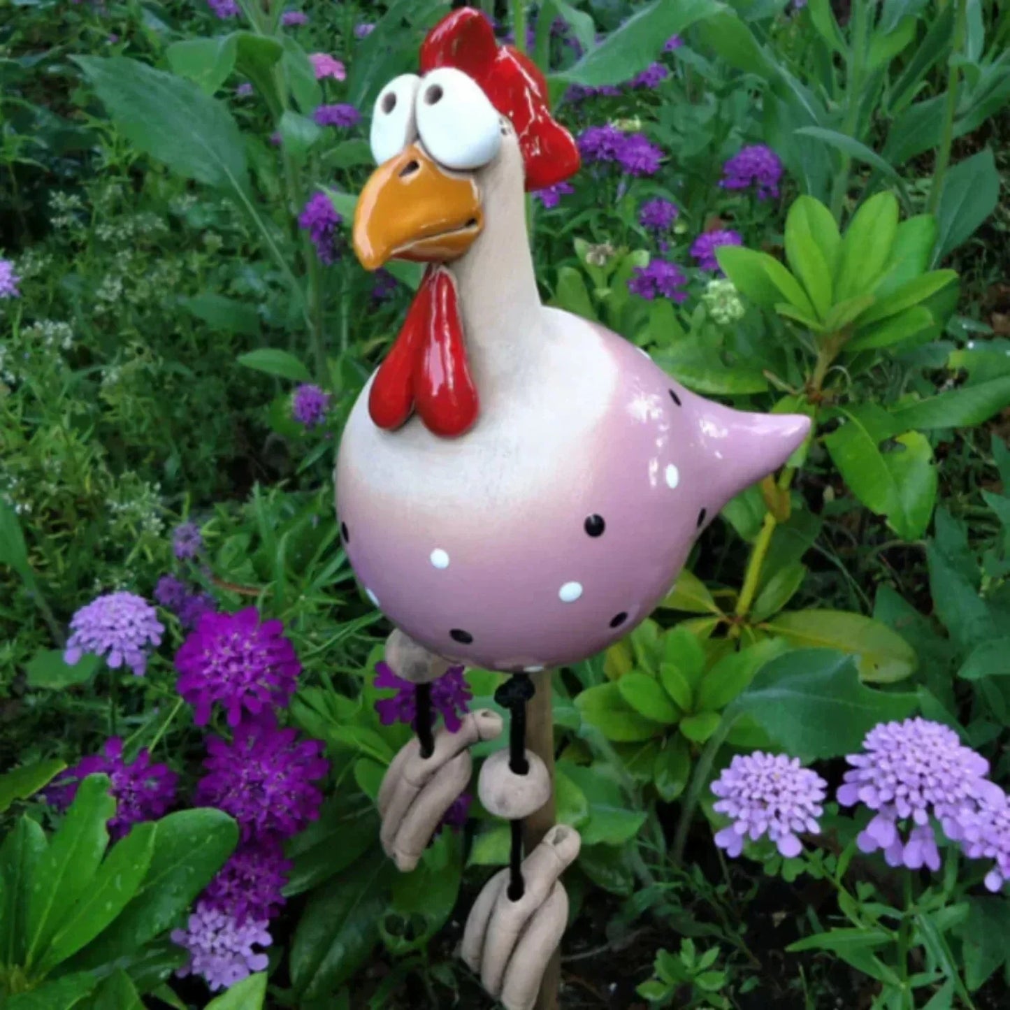 Garden Figurine Weather-Resistant Polka Dot 11.8 Inch