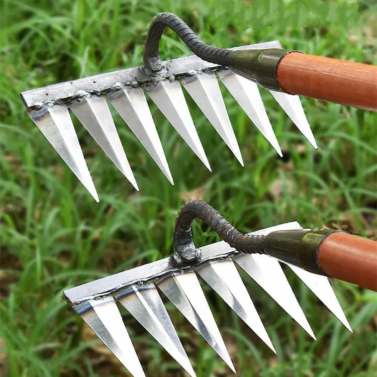 Garden Hoe Carbon Steel Tines & Wooden Handle