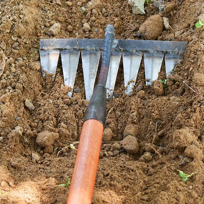 Garden Hoe Carbon Steel Tines & Wooden Handle