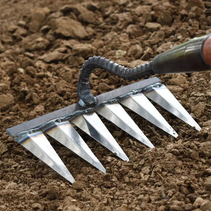 Garden Hoe Carbon Steel Tines & Wooden Handle