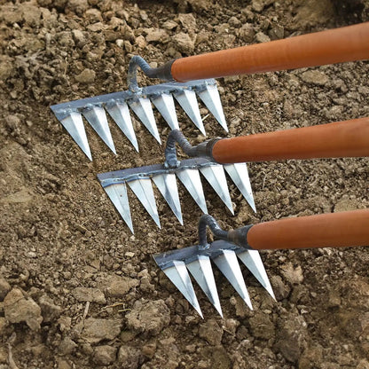 Garden Hoe Carbon Steel Tines & Wooden Handle