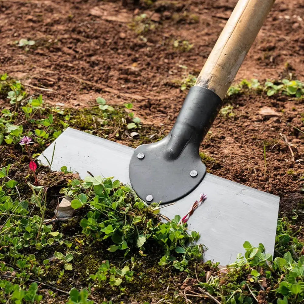 Garden Hoe & Scraper Wide Manganese Steel Blade Wooden Handle