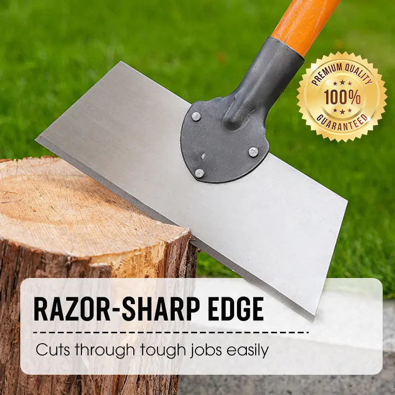 Garden Hoe & Scraper Wide Manganese Steel Blade Wooden Handle